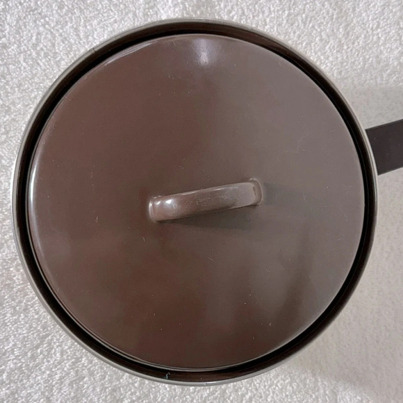 Vintage Enamelware Autumn Flowers Skillet Frying Pan  With Lid - Picture 5 of 15
